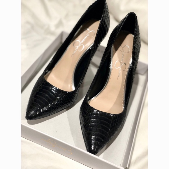 Shoes - Black Lexington Snake Heels
